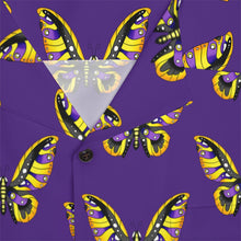 Load image into Gallery viewer, Nonbinary Pride Butterfly Short Sleeve Button Up
