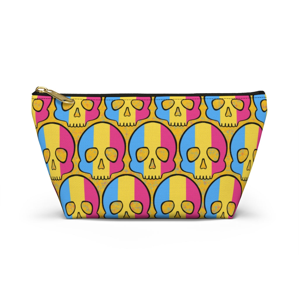 Pansexual Pride Skull Accessory Pouch