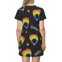 Load image into Gallery viewer, Rainbow Ouija Planchette T-Shirt Dress
