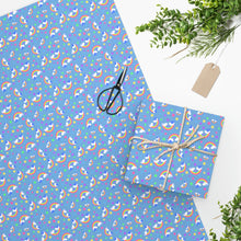 Load image into Gallery viewer, Rainbows On Blue Wrapping Paper
