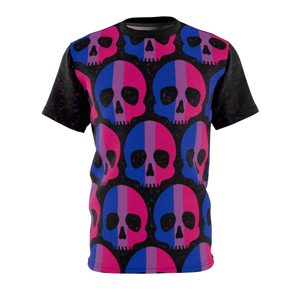 Bi Pride Skull Unisex AOP Tee