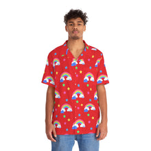 Load image into Gallery viewer, Rainbows Left On Red Button Up Shirt
