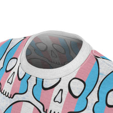 Load image into Gallery viewer, Trans Pride Skull Unisex AOP Tee
