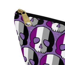 Load image into Gallery viewer, Asexual Pride Skull Accessory Pouch
