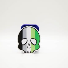 Load image into Gallery viewer, Aromantic Pride Skull Sticker
