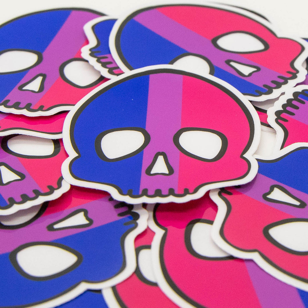 Bi Pride Skull Sticker