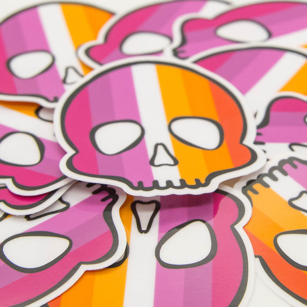 Lesbian Pride Skull Sticker