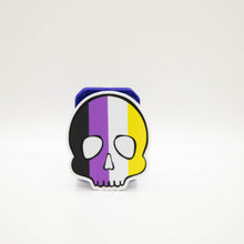 Load image into Gallery viewer, Nonbinary Pride Skull Sticker
