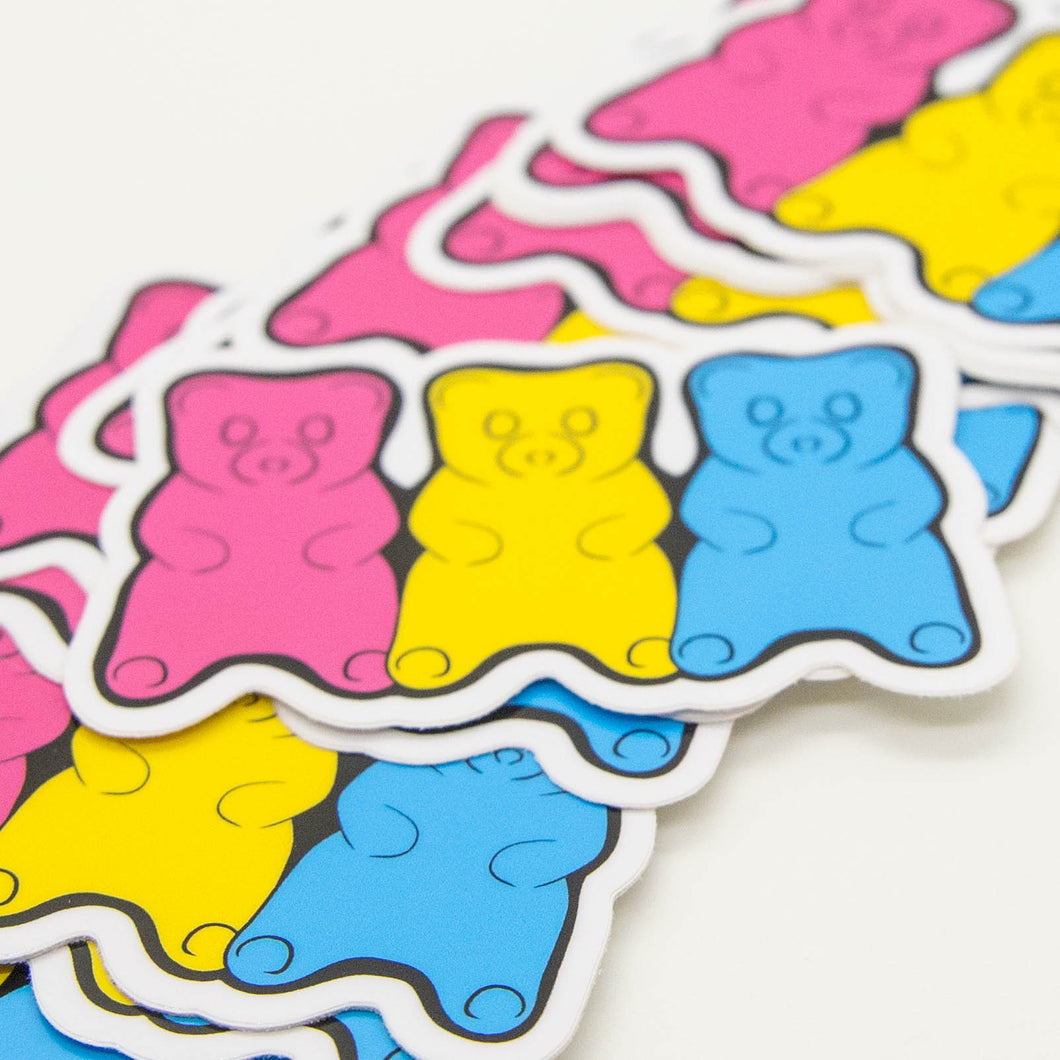 Pansexual Pride Gummy Bears Sticker