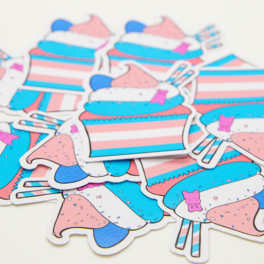 Trans Pride Cupcake Sticker