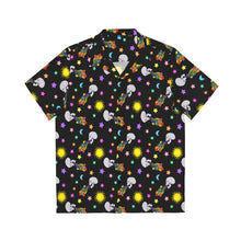 Load image into Gallery viewer, Rainbow Smoking Skull Short Sleeve Button Up
