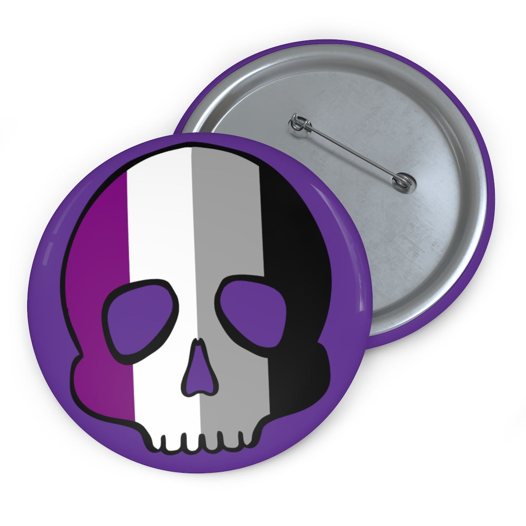 Asexual Skull 3 inch pinback button