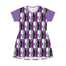 Load image into Gallery viewer, Asexual Pride Skull T-Shirt Dress
