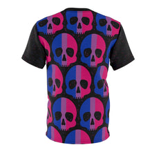 Load image into Gallery viewer, Bi Pride Skull Unisex AOP Tee
