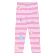 Load image into Gallery viewer, Pink Stripes And Stars Kid&#39;s Leggings
