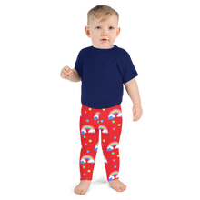 Load image into Gallery viewer, Rainbows Left On Red Kid&#39;s Leggings
