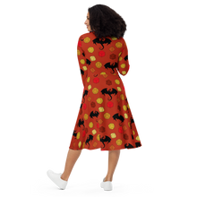 Load image into Gallery viewer, All-over print long sleeve midi dress
