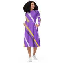 Load image into Gallery viewer, Abstract Nonbinary Pride long sleeve midi dress
