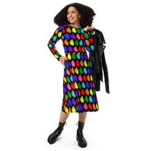 Load image into Gallery viewer, Retro Pride Hearts long sleeve midi dress
