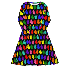 Load image into Gallery viewer, Retro Pride Hearts long sleeve midi dress
