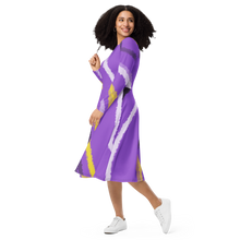 Load image into Gallery viewer, Abstract Nonbinary Pride long sleeve midi dress
