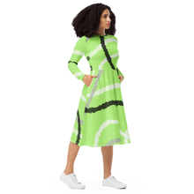 Load image into Gallery viewer, Abstract Agender Pride long sleeve midi dress
