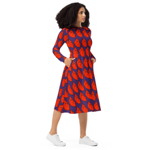 Load image into Gallery viewer, Anatomical Hearts long sleeve midi dress
