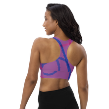 Load image into Gallery viewer, Abstract Bi Pride Longline sports bra
