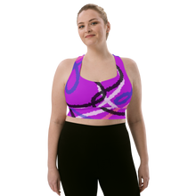 Load image into Gallery viewer, Abstract Genderfluid Pride Longline sports bra
