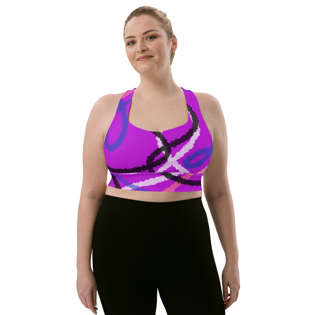 Abstract Genderfluid Pride Longline sports bra