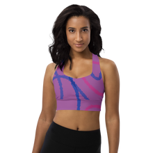 Load image into Gallery viewer, Abstract Bi Pride Longline sports bra
