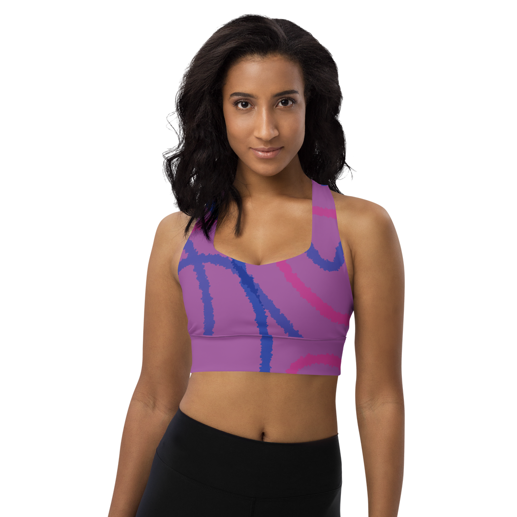 Abstract Bi Pride Longline sports bra