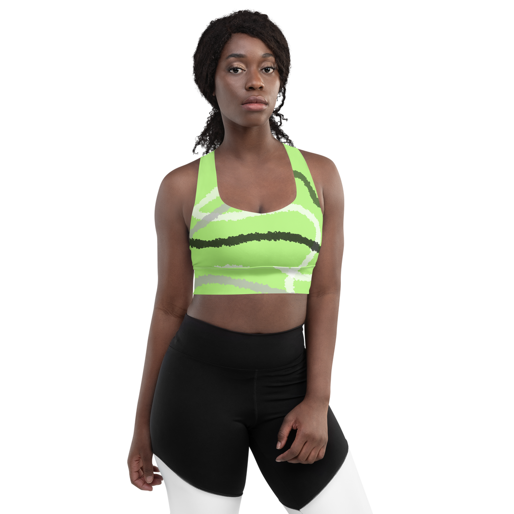 Abstract Agender Pride Longline sports bra