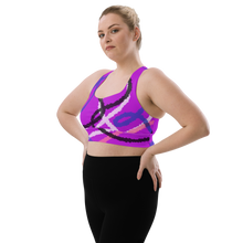 Load image into Gallery viewer, Abstract Genderfluid Pride Longline sports bra
