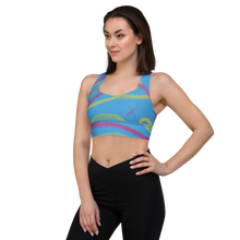 Load image into Gallery viewer, Abstract Pan Pride Longline sports bra
