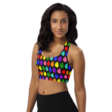 Load image into Gallery viewer, Retro Pride Hearts sports bra
