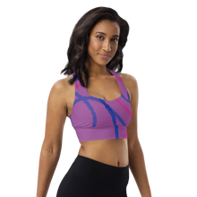 Load image into Gallery viewer, Abstract Bi Pride Longline sports bra
