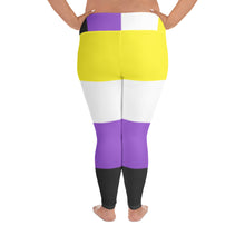 Load image into Gallery viewer, Nonbinary Flag All-Over Print Plus Size Leggings
