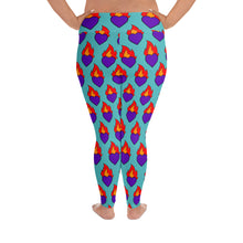 Load image into Gallery viewer, Saintly Hearts All-Over Print Plus Size Leggings
