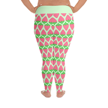 Load image into Gallery viewer, Strawberry Stripes All-Over Print Plus Size Leggings
