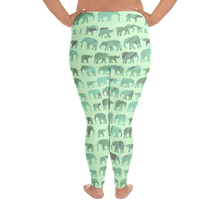 Load image into Gallery viewer, Elephants Jade Parade All-Over Print Plus Size Leggings
