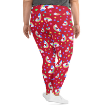 Load image into Gallery viewer, Rainbows Left On Red Plus Size Leggings
