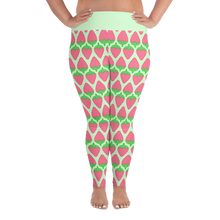 Load image into Gallery viewer, Strawberry Stripes All-Over Print Plus Size Leggings
