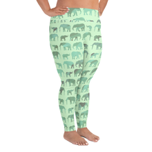 Load image into Gallery viewer, Elephants Jade Parade All-Over Print Plus Size Leggings
