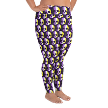 Load image into Gallery viewer, Nonbinary Pride Skull Plus Size Leggings
