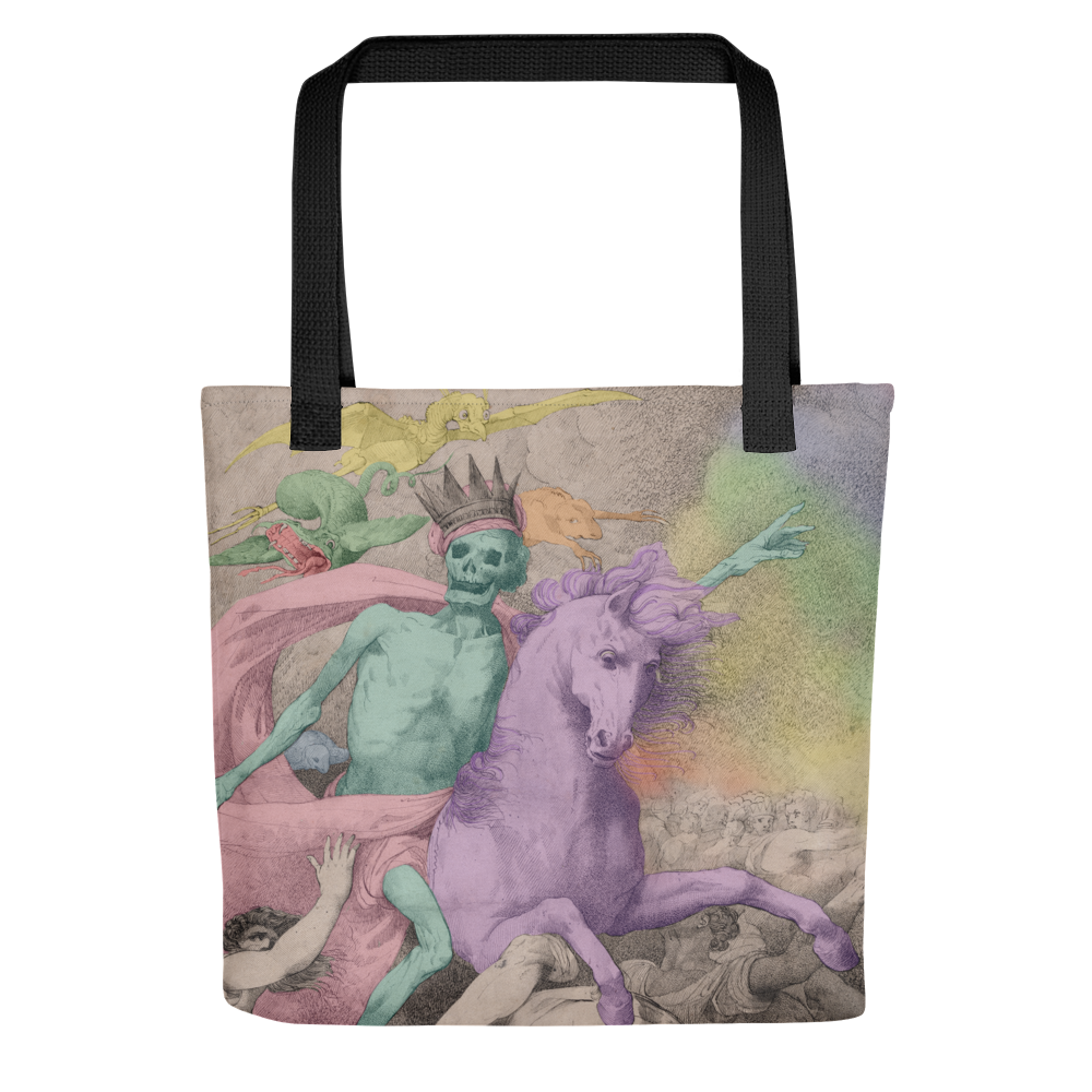 Pastel Colorized Death on a Pale Horse Tote bag