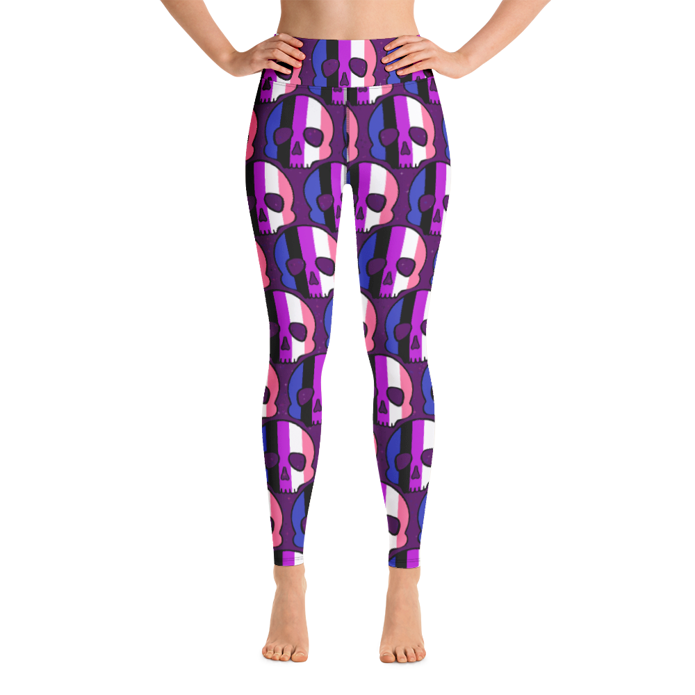 Genderfluid Pride Skull Yoga Leggings