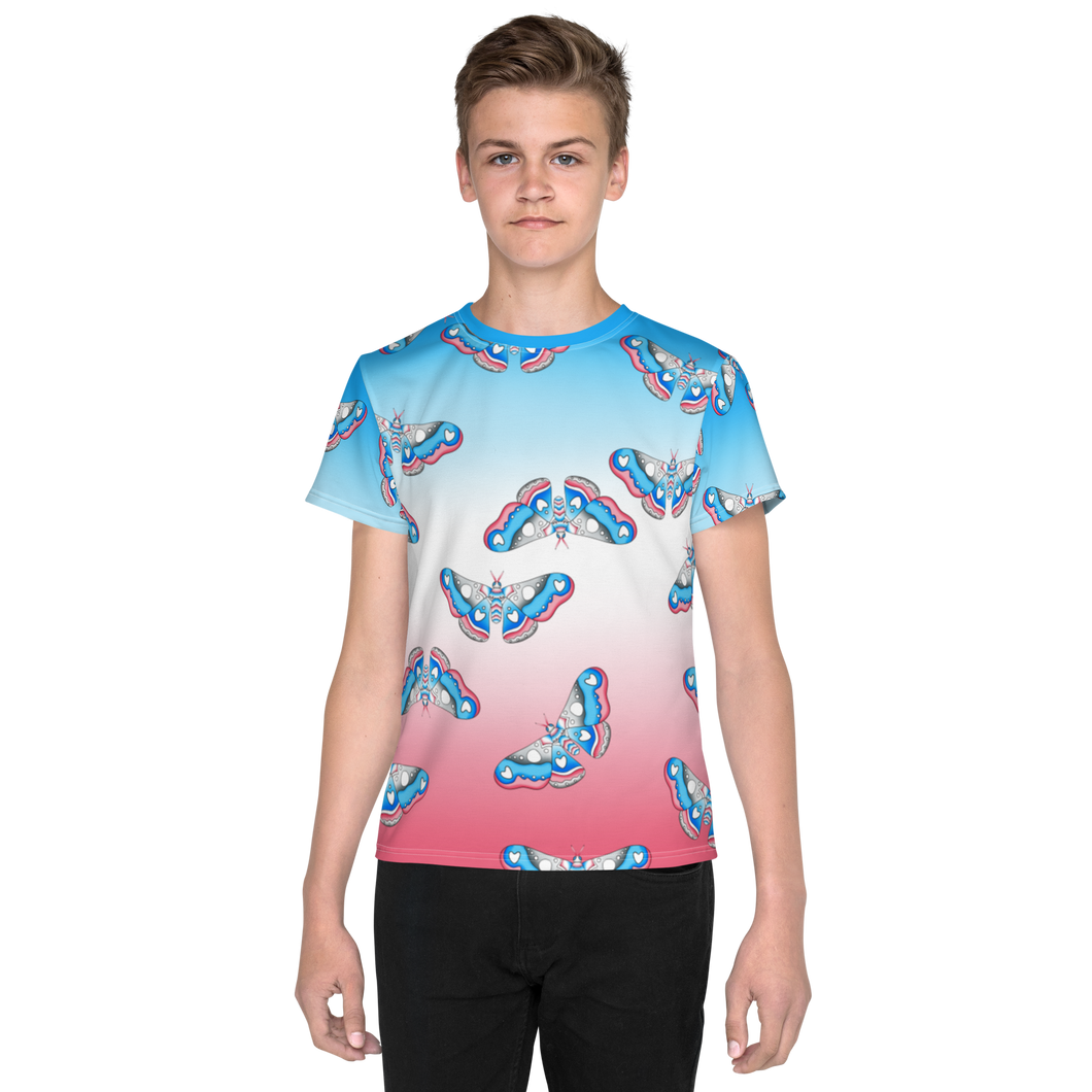 Trans Pride Moth All Over Youth t-shirt
