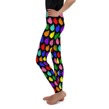 Load image into Gallery viewer, Retro Rainbow Anatomical Hearts Youth Leggings
