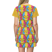 Load image into Gallery viewer, Pan Pride Skull T-Shirt Dress

